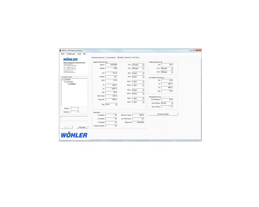 Software Wohler A550 voor PC - SOFTWARE FRANS