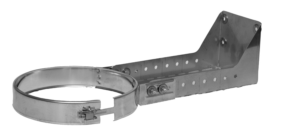 Inox (RVS) zaagbare muurbeugel 250-430 mm dubbelwandig
