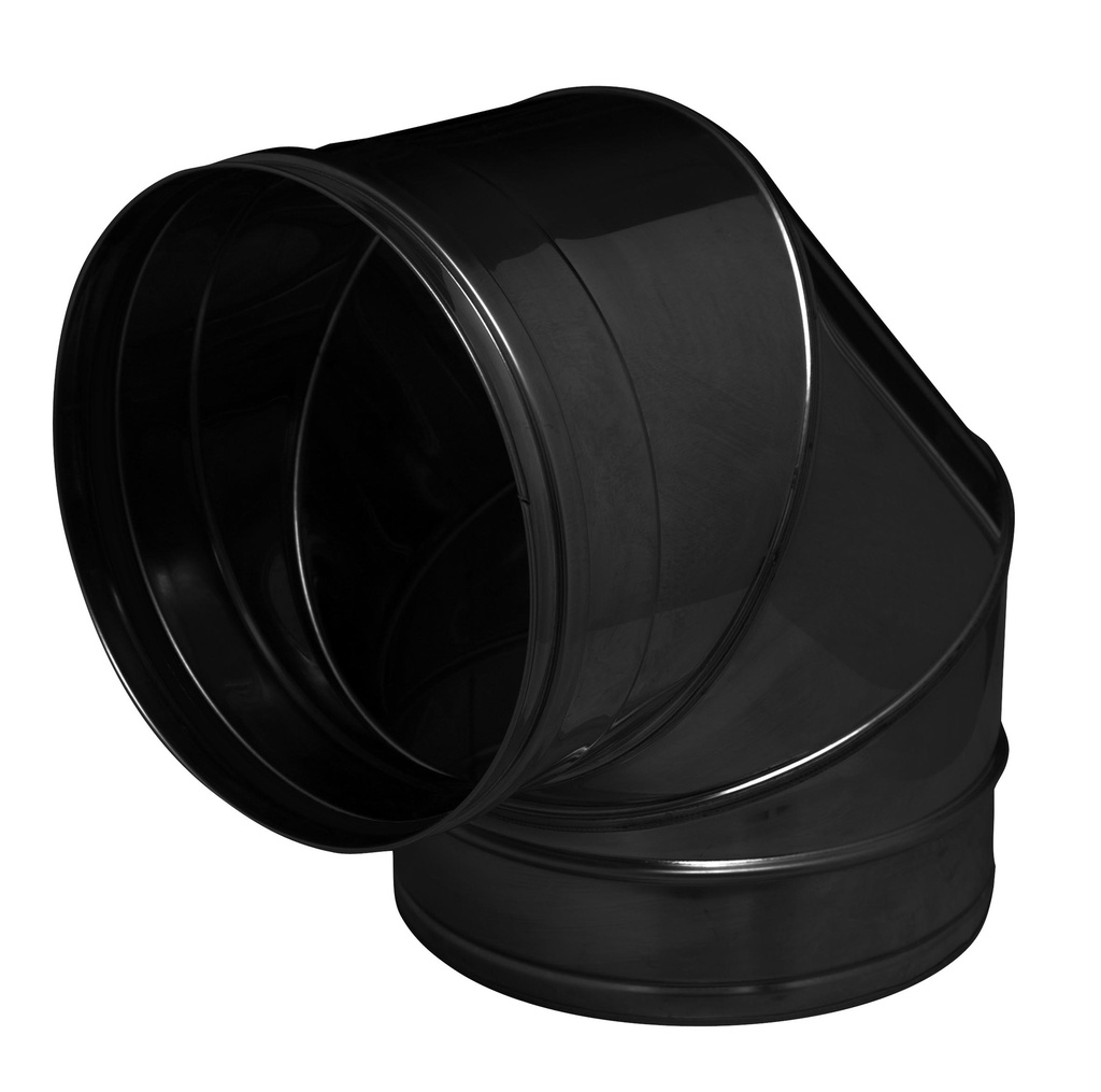 Inox (RVS) bocht 90° enkelwandig pellets black