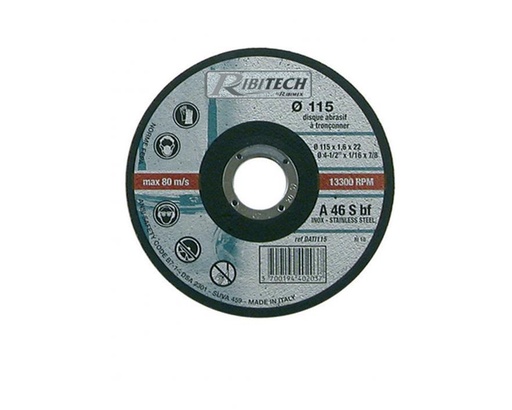 [75-115-0301] Disques à tronconnez INOX (Disque plat à tronçonner l'inox diamètre 115 mm 115x1,6x22,2)