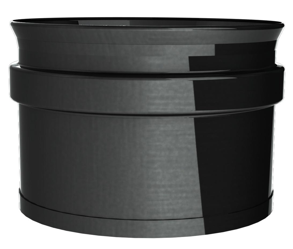 Inox (RVS) toezicht dop enkelwandig pellets black 