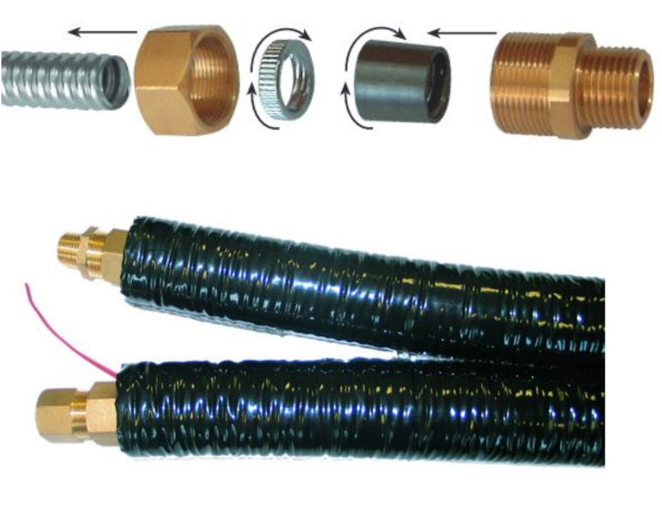 Dubbele solar spiraalbuis - isolatie 14 mm