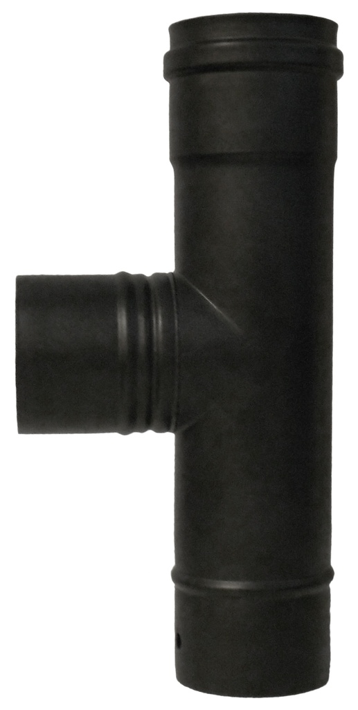 Inox (RVS) 90° T-stuk enkelwandig pellets black 