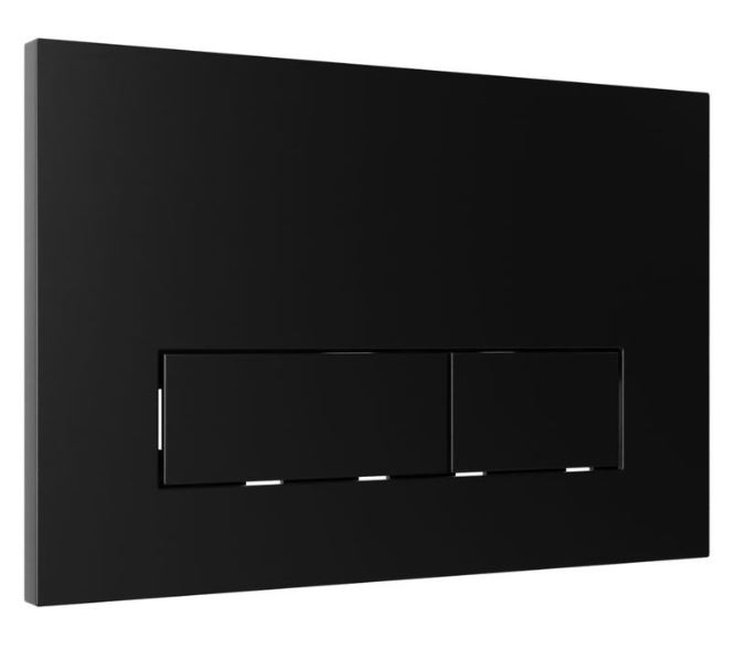 Bedieningsplaat - zwart mat, vierkant