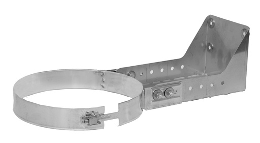 Inox (RVS) platte zaagbare muurbeugels enkelwandig 100-250 mm 