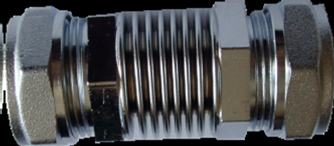 [20-200-1420] Geissoleerde uitzettingscompensator met knelkoppeling van 22mm aan beide zijden
