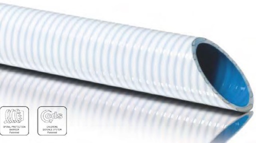 Couronne de tuyaux en PVC blanc/bleu résistant chlore