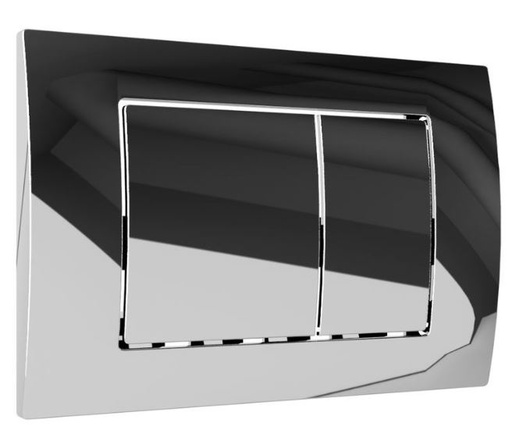 [90-510-0027] Bedieningsplaat - chroom, vierkant